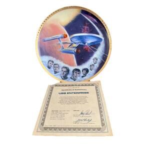1983 Ernst GOLD SIGNATURES Star Trek USS Enterprise Commemorative CREW Plate